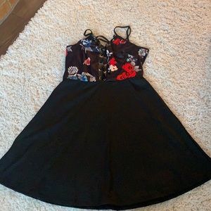 Women’s dress black with floral